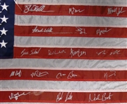 1980 US Olympic Hockey Team Signed Flag (20 Autos) (Pick Up Only)