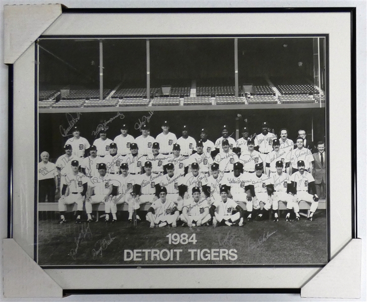 1984 Detroit Tigers Team Signed Framed 16x20 (35 Autos)