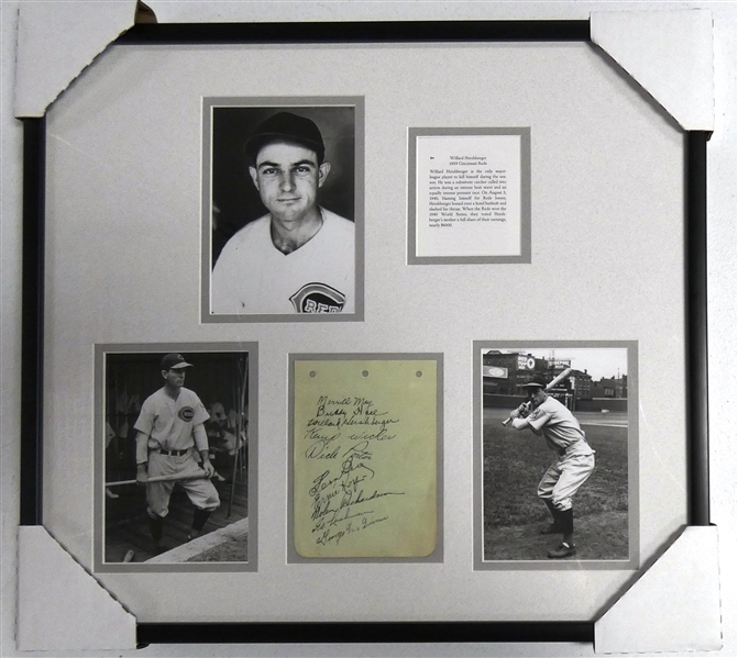 Willard Hershberger Autographed Framed Display (Tragic Figure in Baseball)