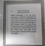 Willard Hershberger Autographed Framed Display (Tragic Figure in Baseball)
