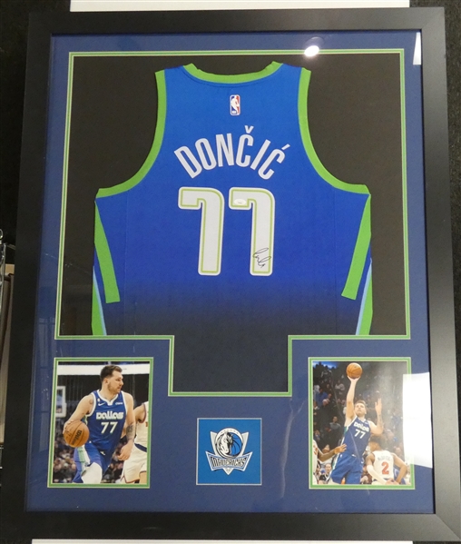 Luka Doncic Autographed Framed Mavericks Jersey