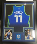 Luka Doncic Autographed Framed Mavericks Jersey