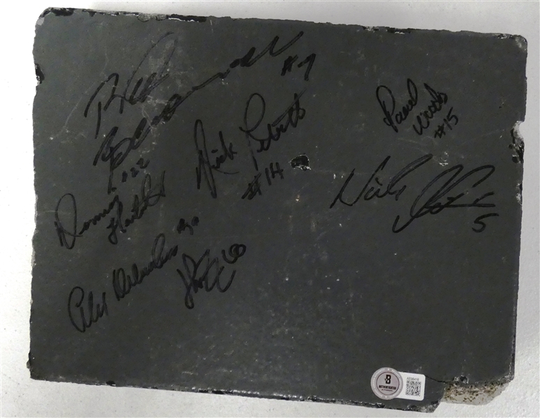 Joe Louis Arena 8"x10" Concrete Signed by 7 Captains