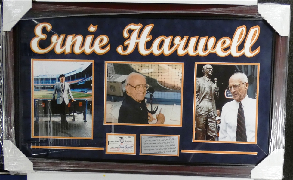 Ernie Harwells 1990 AL League Pass Framed Display (Pick Up Only)