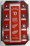 Detroit Red Wings Hall of Famers Autographed Puck Display (Pick up Only)