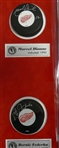 Detroit Red Wings Hall of Famers Autographed Puck Display (Pick up Only)