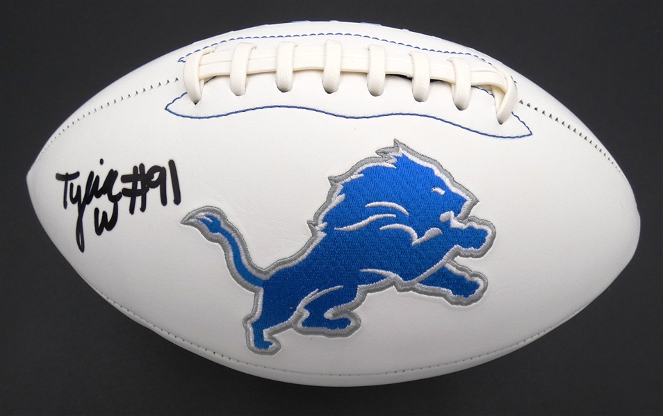 Tyleik Williams Autographed Detroit Lions Football
