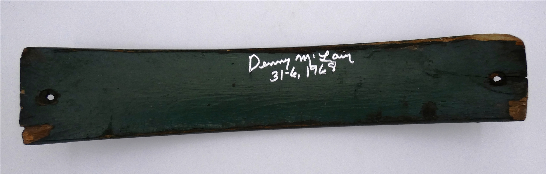 Denny McLain Autographed Tiger Stadium Seat Slat