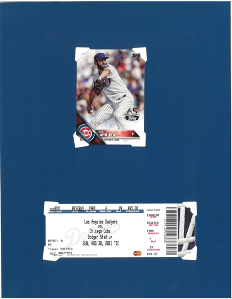 Jake Arrieta No Hitter Ticket