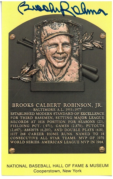 Brooks Robinson Autographed Hall of Fame Plaque