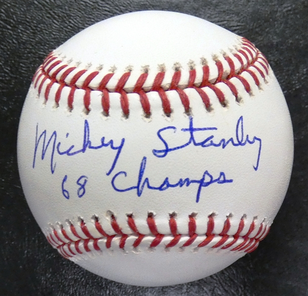Mickey Stanley Autographed Baseball w/ 68 Champs