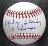 Mickey Stanley Autographed Baseball w/ 68 Champs