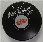 Mike Vernon Autographed Red Wings Puck