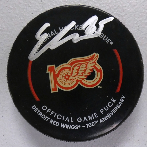 Emmitt Finnie Autographed Red Wings 100th Puck