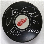 Dino Ciccarelli Autographed Red Wings Puck w/ HOF