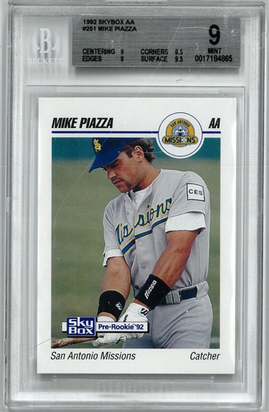 Mike Piazza BGS 9 1992 Skybox AA