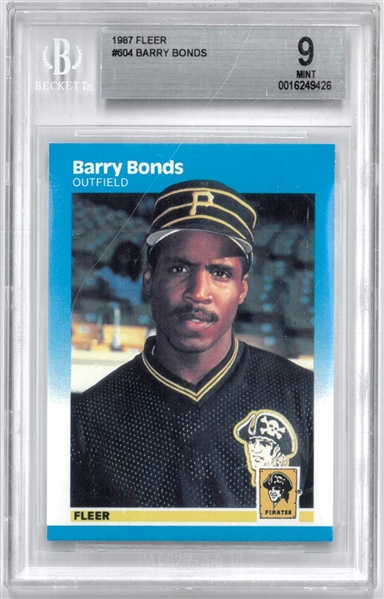 Barry Bonds BGS 9 1987 Fleer