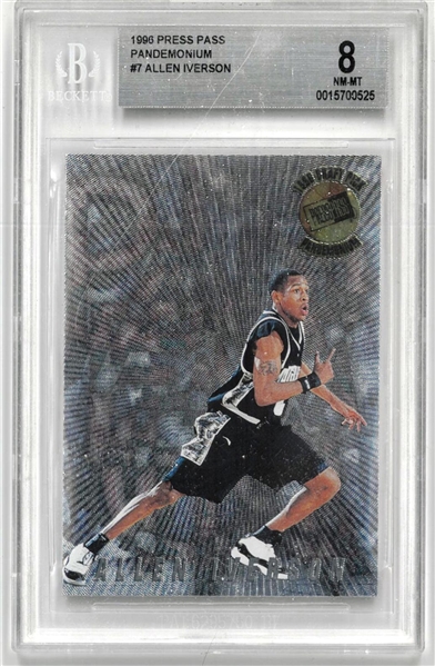 Allen Iverson BGS 8 1996 Press Pass Pandemonium