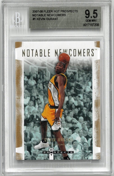 Kevin Durant BGS 9.5 2007-08 Fleer Hot Prospects