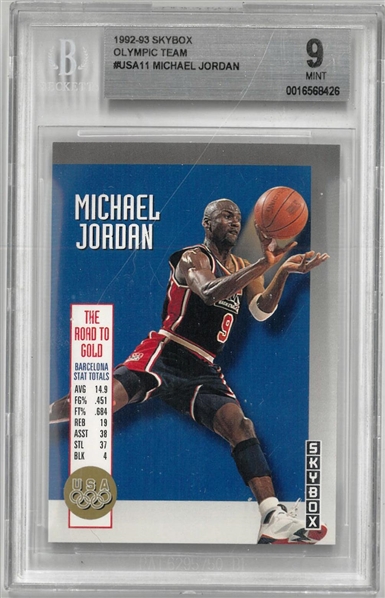 Michael Jordan BGS 9 1992-93 Skybox Olympic
