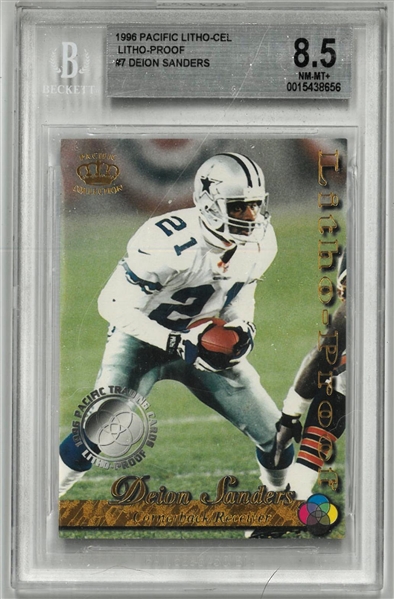 Deion Sanders BGS 8.5 1996 Pacific Litho-Cel