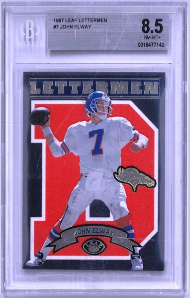 John Elway BGS 8.5 1997 Leaf Lettermen