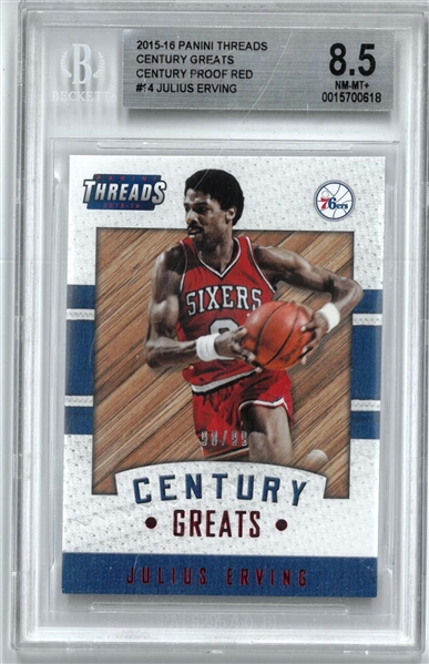 Julius Erving BGS 8.5 2015-16 Panini Threads