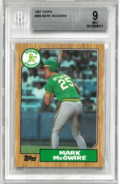Mark McGwire BGS 9 1987 Topps