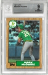 Mark McGwire BGS 9 1987 Topps