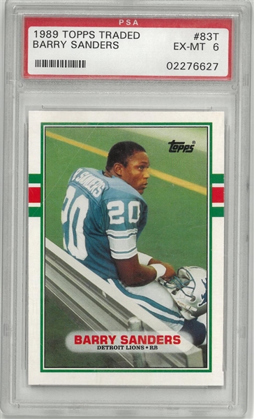 Barry Sanders PSA 6 1989 Topps Traded