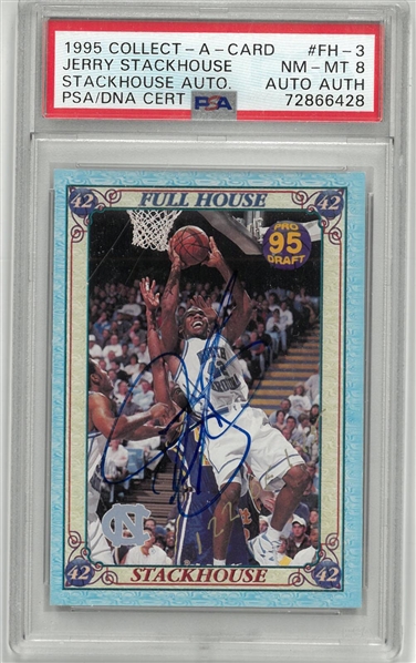 Jerry Stackhouse Autographed PSA 8 1995 Collect-A-Card