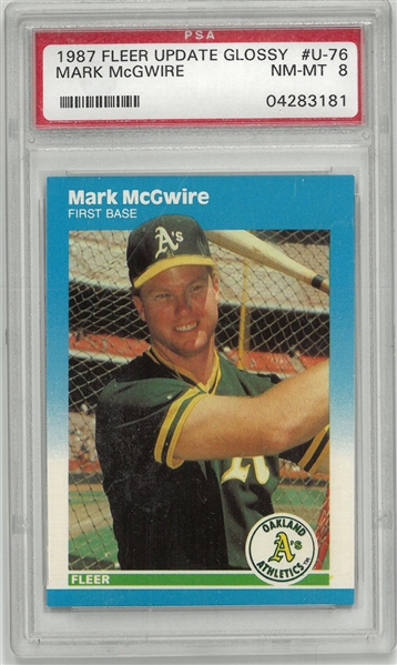 Mark McGwire PSA 8 1987 Fleer Update Glossy