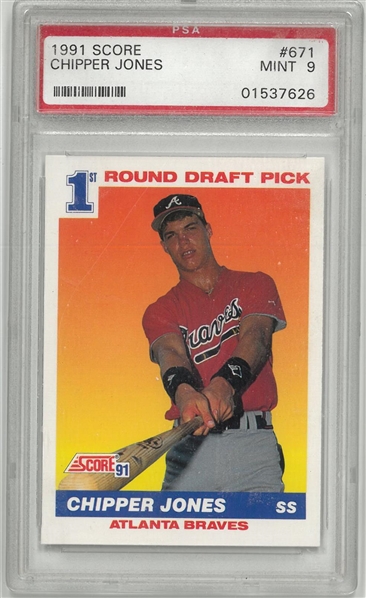 Chipper Jones PSA 9 1991 Score