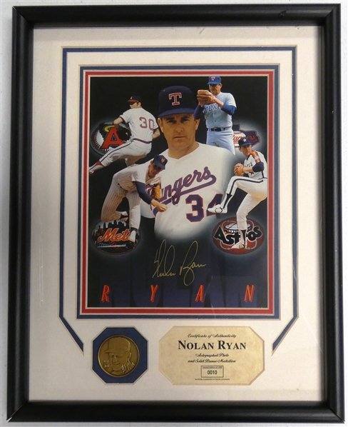 Nolan Ryan Autographed 8x10 Highland Mint Display