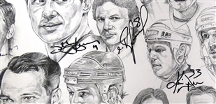 Detroit Legends Autographed Lithograph (13 autos) (Pick up Ony)