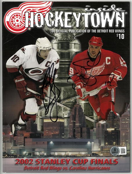 Steve Yzerman & Ron Francis Autographed 2002 Stanley Cup Program