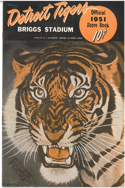 Detroit Tigers 1951 Scorebook 