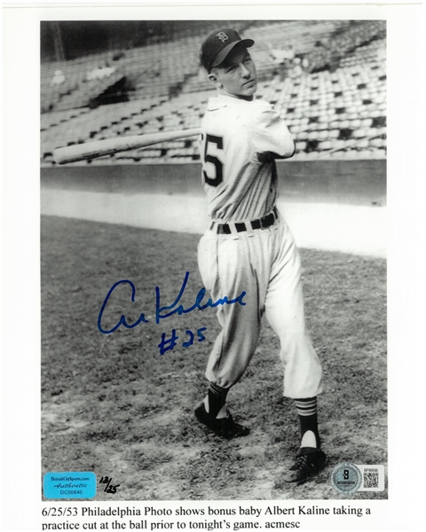 Al Kaline Autographed L/E 13/25 #25 1953 8x10
