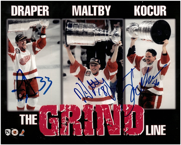 Grind Line Autographed 8x10 (Maltby, Draper, Kocur)