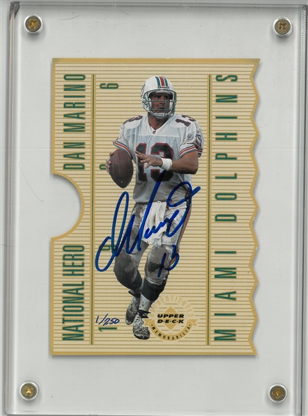 Dan Marino Autographed Upper Deck National Hero #1/250 Jumbo Die Cut