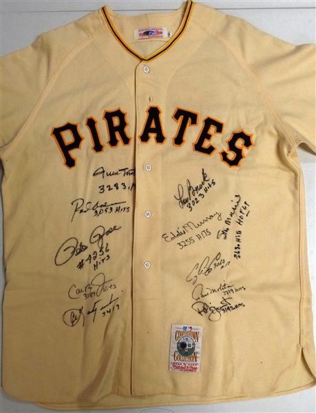3000 Hit Club Autographed Clemente Jersey (11 Signatures)