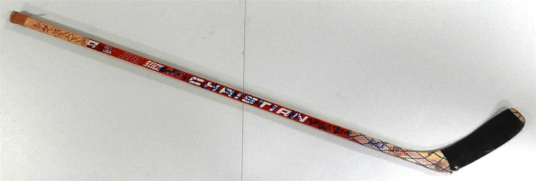 Greg Johnson Game Used Team Signed Stick