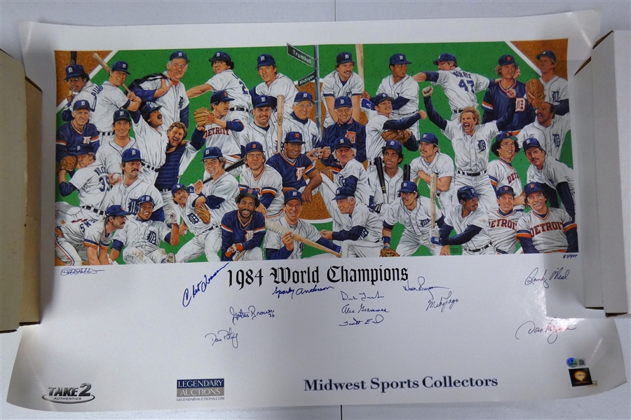 1984 Detroit Tigers Poster Signed by 11