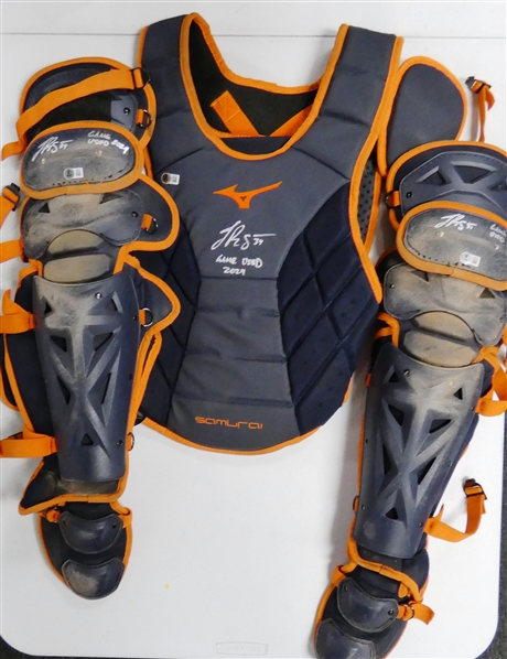 Jake Rogers Game Worn Autographed 2024 Catchers Gear