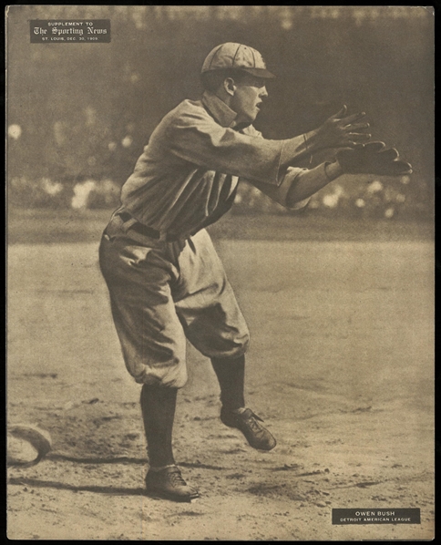 Owen Bush 1909 Sporting News M101-2 Supplement