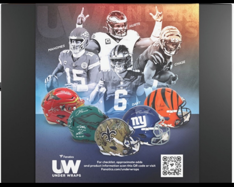 Fanatics Under Wraps 2025 Series II Autographed Mystery Authentic Full Size Helmet