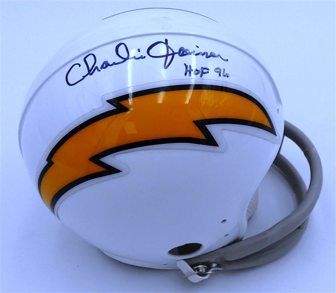 Charlie Joiner Autographed Chargers Mini Helmet