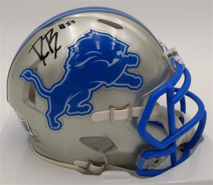 Derrick Barnes Autographed Detroit Lions Mini Helmet