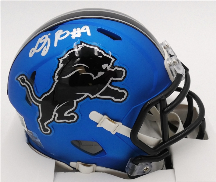 D.J. Reed Autographed Detroit Lions Mini Helmet