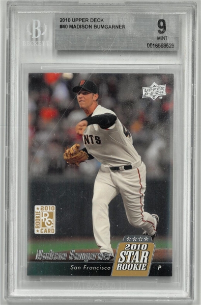 Madison Bumgarner BGS 9 2010 Upper Deck